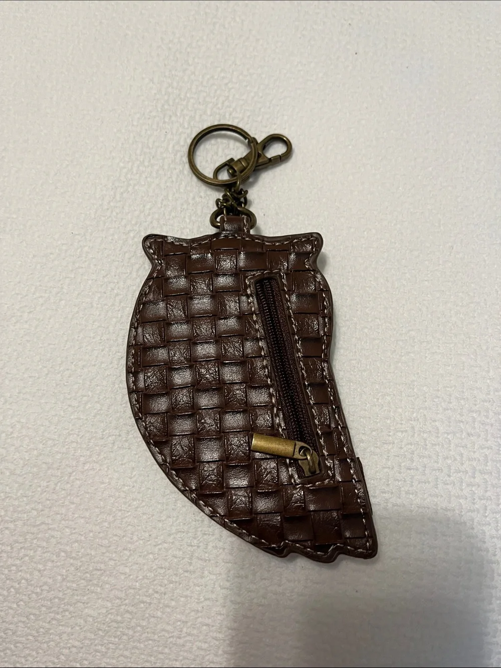 Chala Teal, Brown & Olive Owl Leather Keyring/Coin Purse